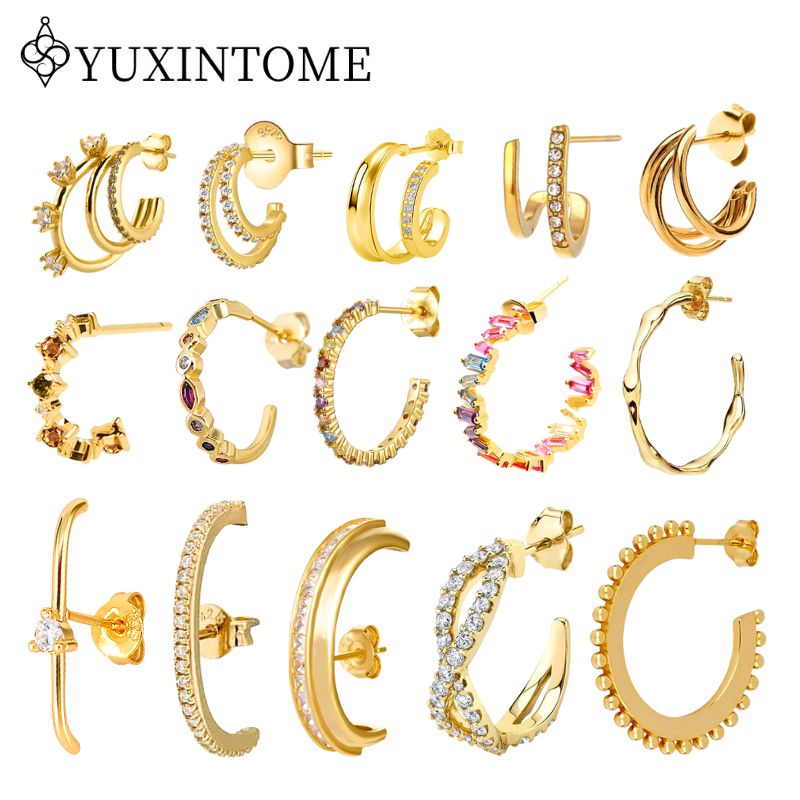 Statement Earrings Oversized - النساء 925 فضة الأذن إبرة كبيرة