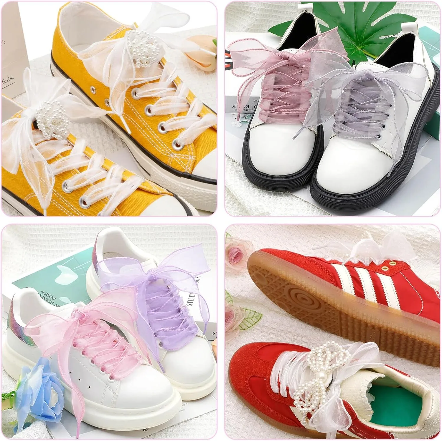 Women'S Accessories For Shoes - 4 سنتيمتر واسعة الدانتيل غزل الثلج