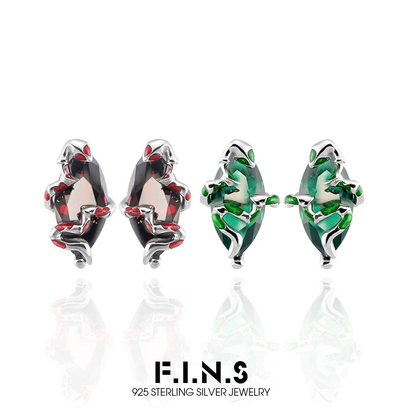 Statement Earrings Oversized - F.I.N.S الشرير S925 فضة الأفعى أقراط