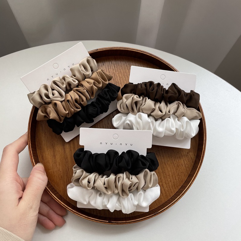 Scrunchie Satin Set - 3/4/6 قطعة/المجموعة الساتان Scrunchies النساء بلون