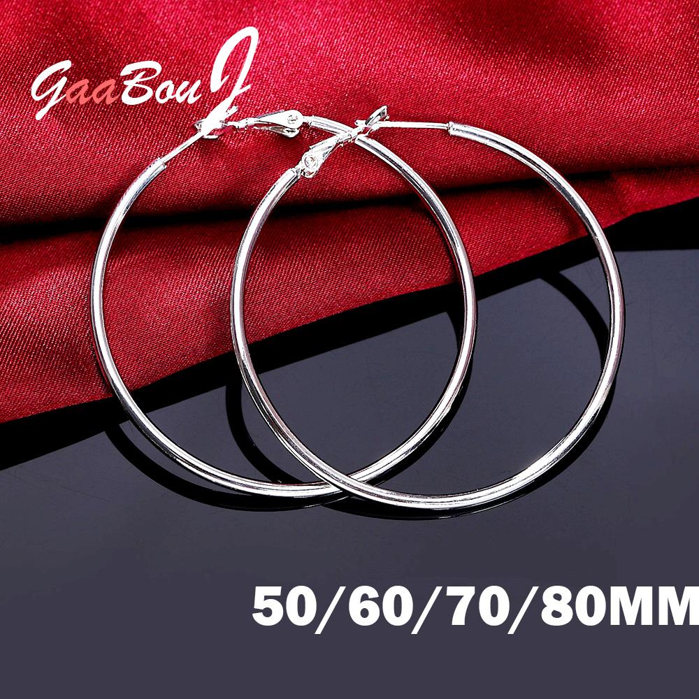 Statement Earrings Oversized - أقراط دائرية كبيرة من الفضة الإسترلينية