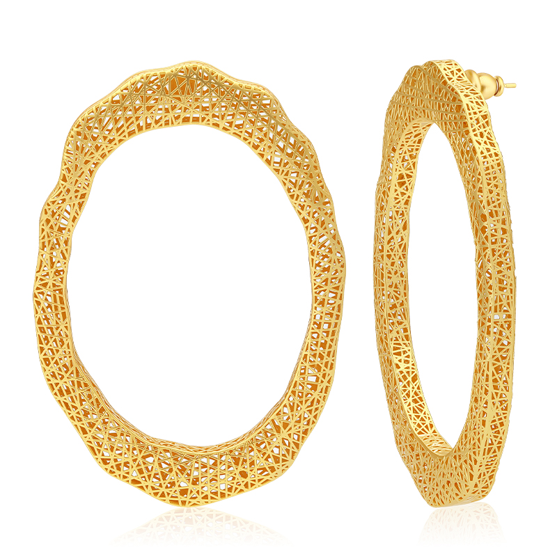 Statement Earrings Oversized - أقراط IVOG ذهبية اللون غير منتظمة