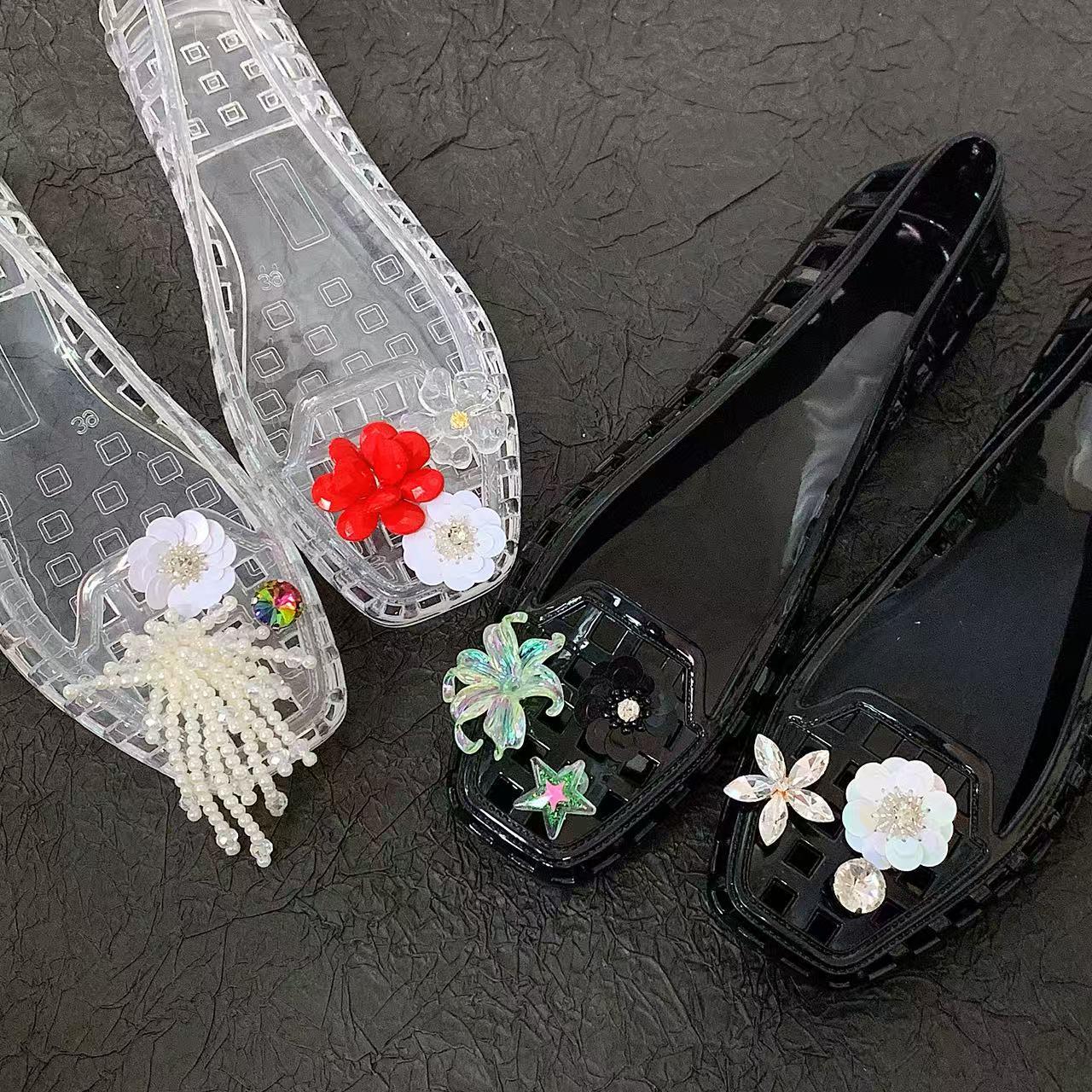Women'S Accessories For Shoes - أحذية جيلي كريستال للنساء، أحذية صيفية