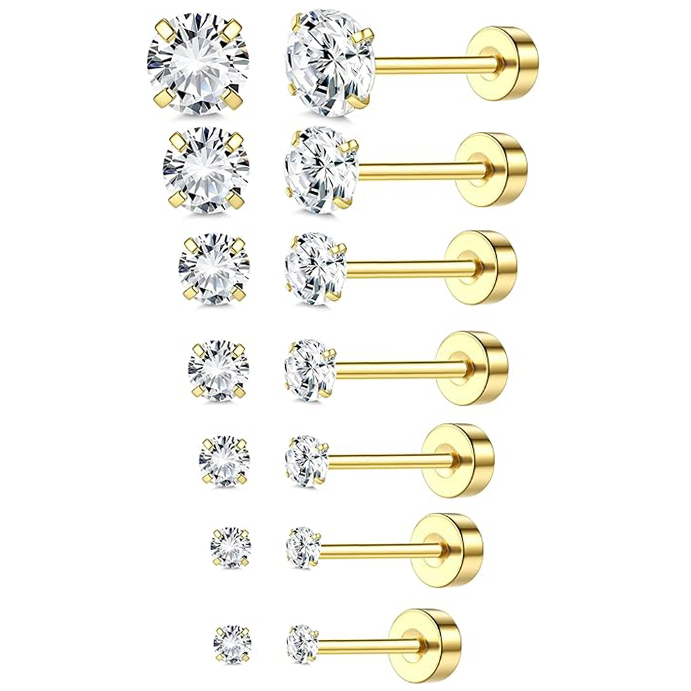 Statement Earrings Oversized - 1 أو 6 قطعة 18K مطلية