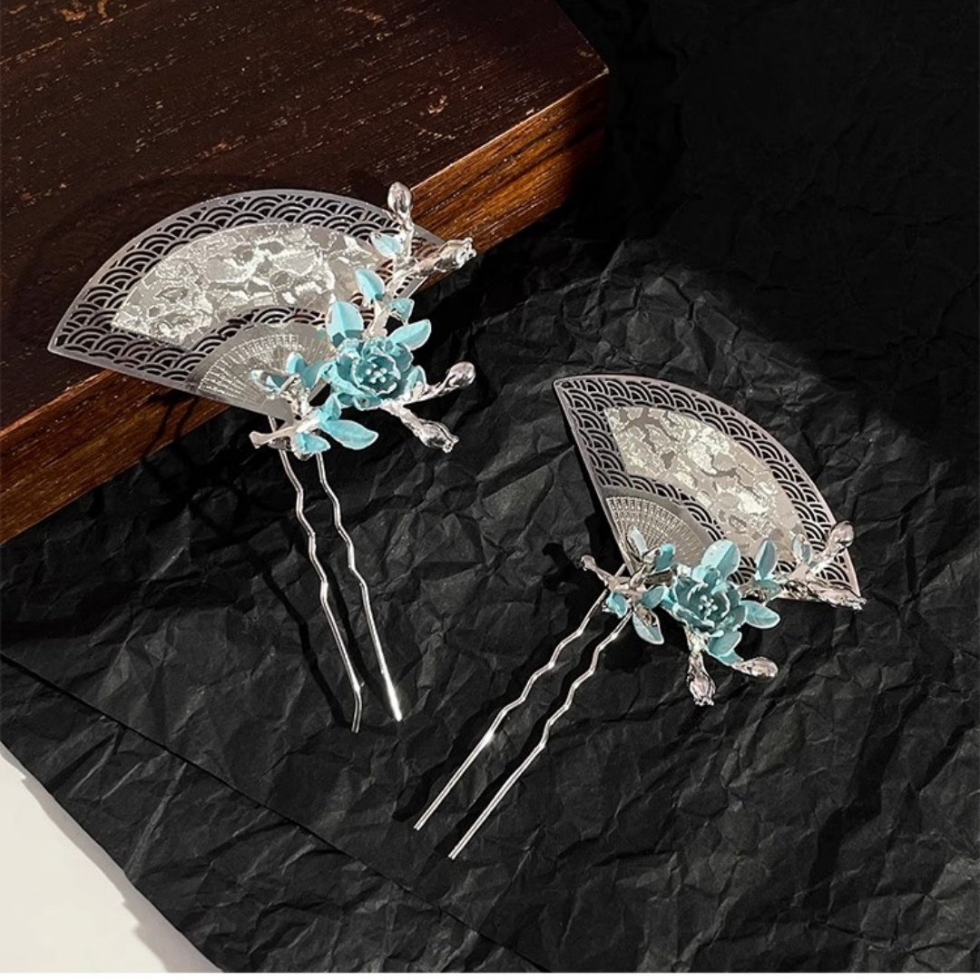 Women Knight Accessories - دبوس شعر جديد على شكل مروحة