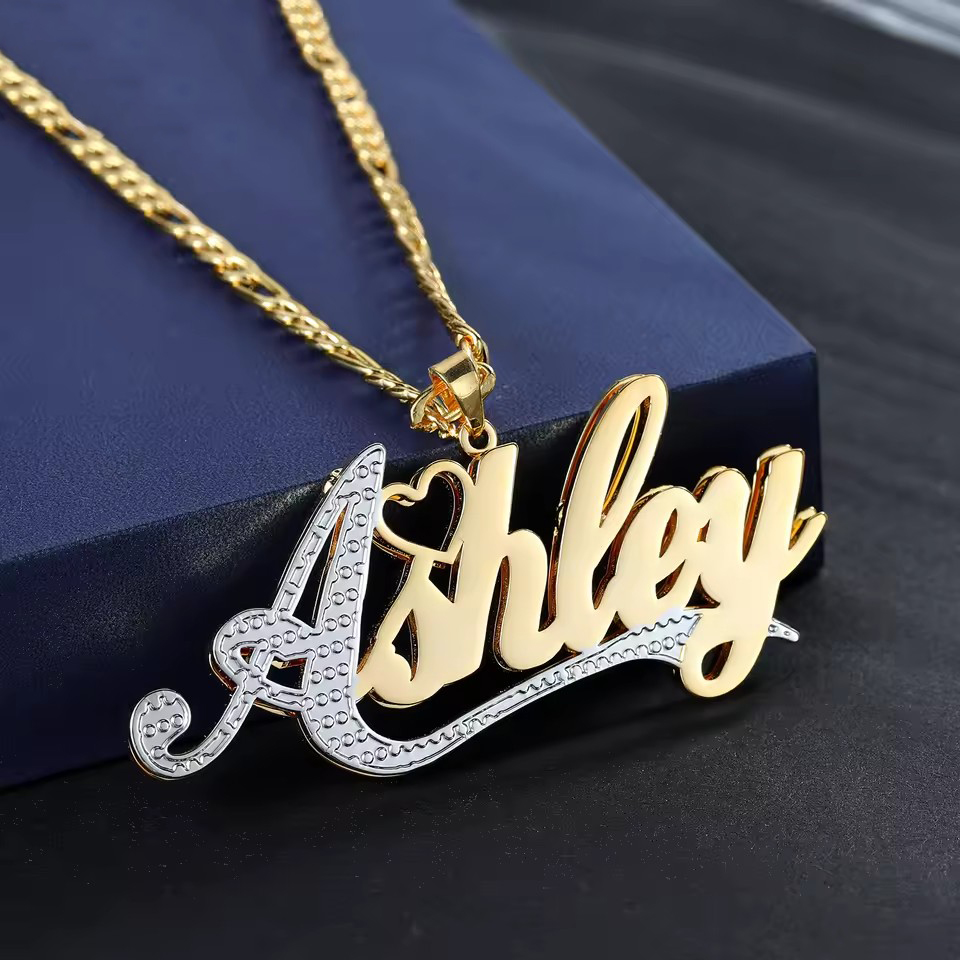 18K مطلية بالذهب اسم مخصص طبقة - مراجعة Layered Necklace Set وسعره