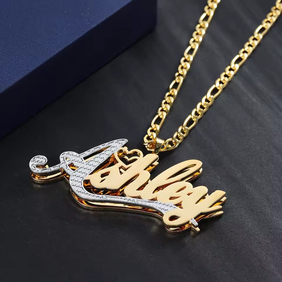 18K مطلية بالذهب اسم مخصص طبقة - مراجعة Layered Necklace Set وسعره