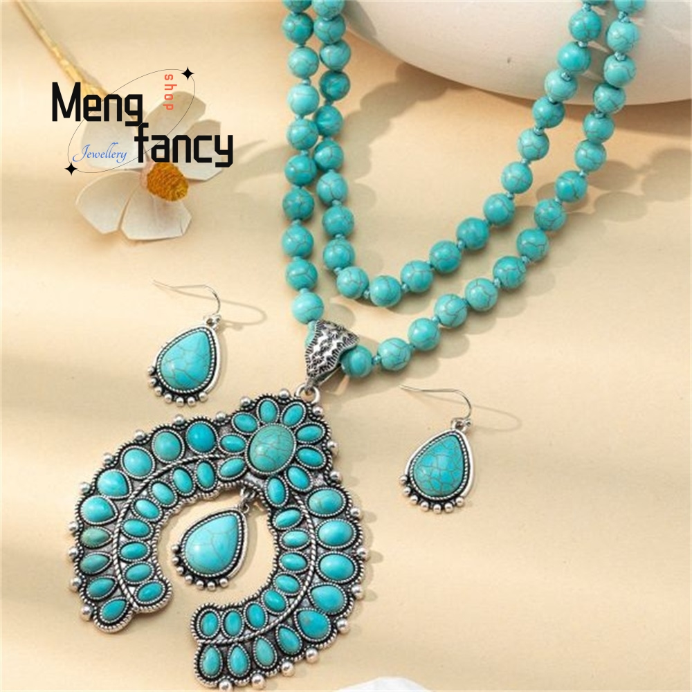 الرجعية ثلاث طبقات زهرة الأقرا - مراجعة Layered Necklace Set وسعره