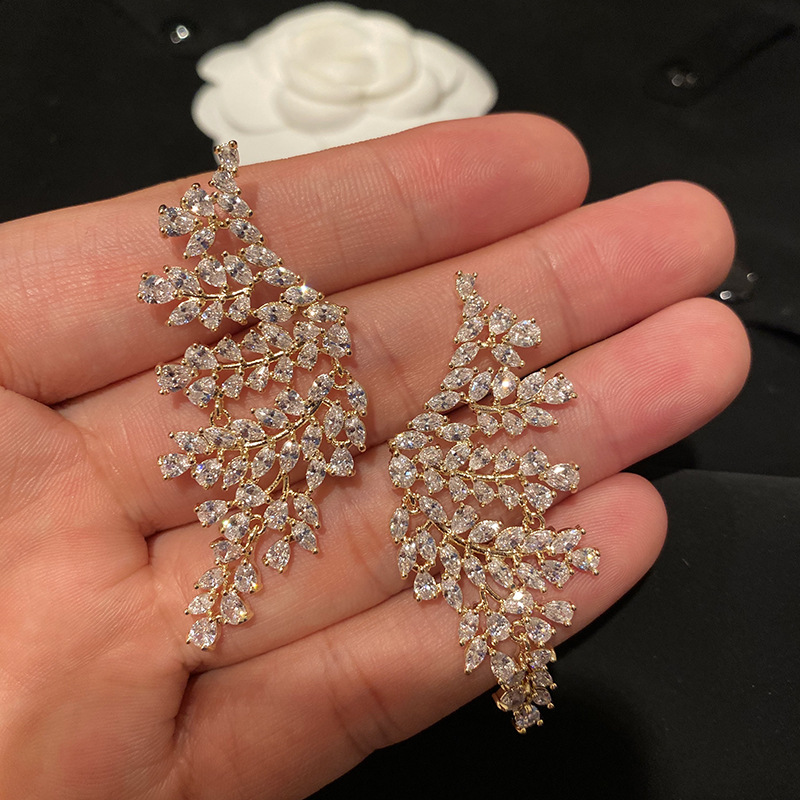 مبالغ فيها ورقة الفضة S925 الف - مراجعة Statement Earrings Oversized وسعره