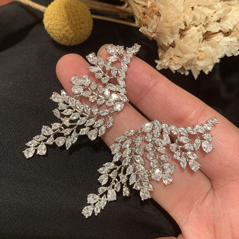 مبالغ فيها ورقة الفضة S925 الف - مراجعة Statement Earrings Oversized وسعره