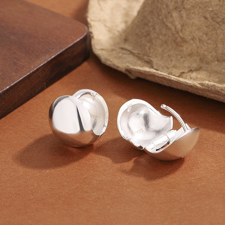 أقراط دائرية كروية من الفضة ال - مراجعة Statement Earrings Oversized وسعره