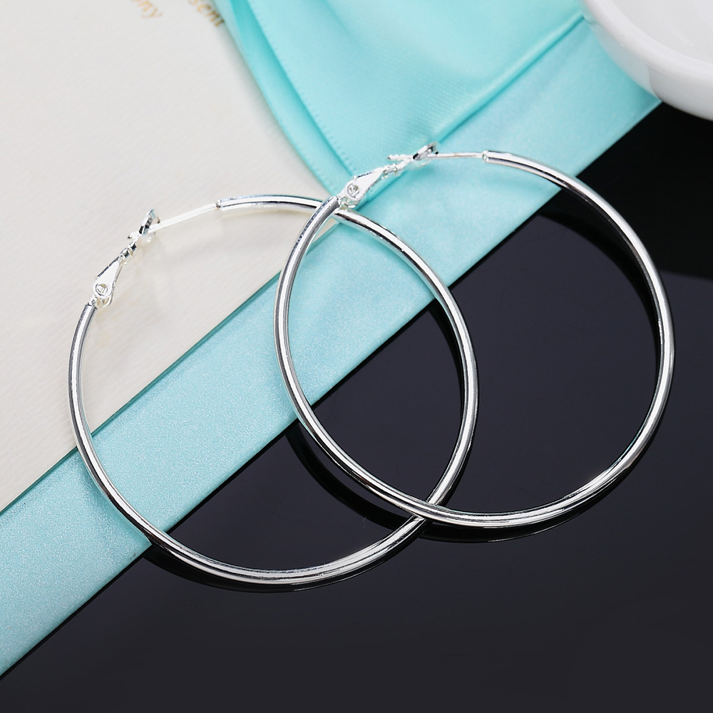 أقراط دائرية كبيرة من الفضة ال - مراجعة Statement Earrings Oversized وسعره