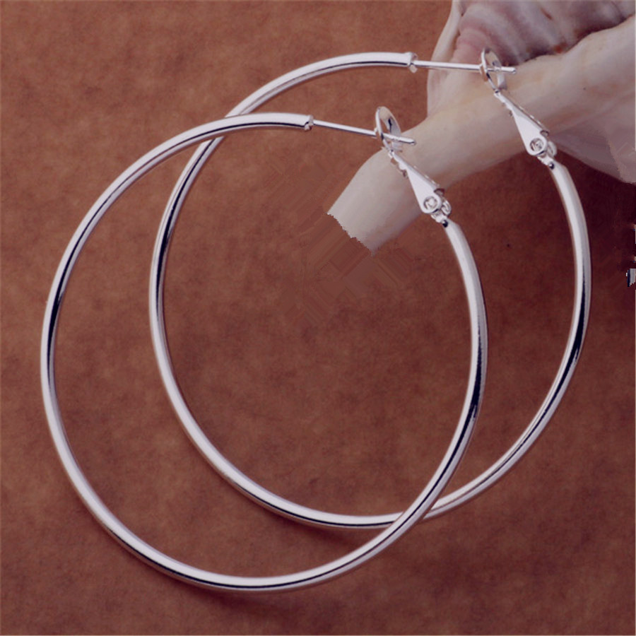 أقراط دائرية كبيرة من الفضة ال - مراجعة Statement Earrings Oversized وسعره