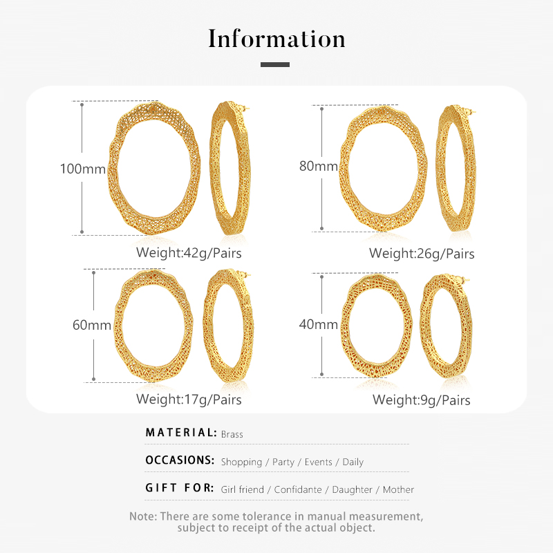 أقراط IVOG ذهبية اللون غير منت - مراجعة Statement Earrings Oversized وسعره