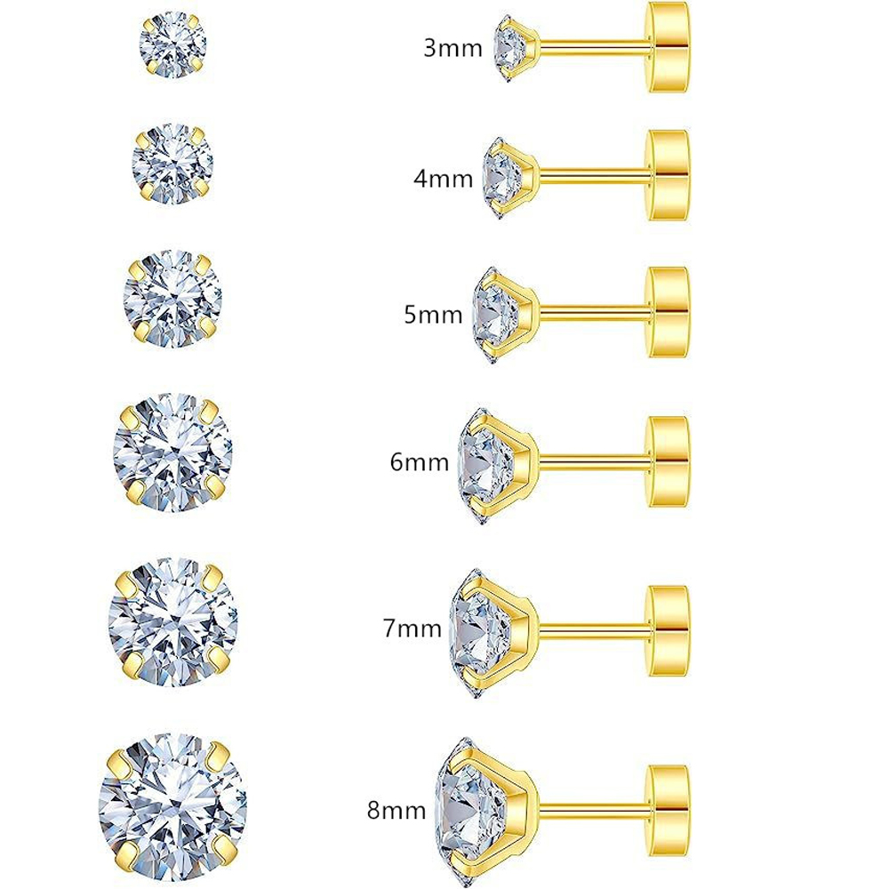 1 أو 6 قطعة 18K مطلية بالذهب ا - مراجعة Statement Earrings Oversized وسعره