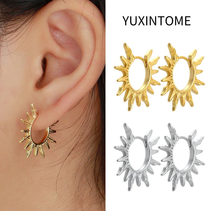 925 فضة الأذن إبرة خمر الشمس ه - مراجعة Statement Earrings Oversized وسعره