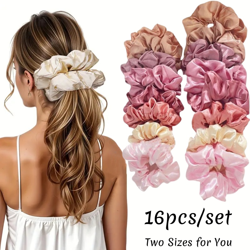 16 قطعة Scrunchies الساتان الن - مراجعة Scrunchie Satin Set وسعره