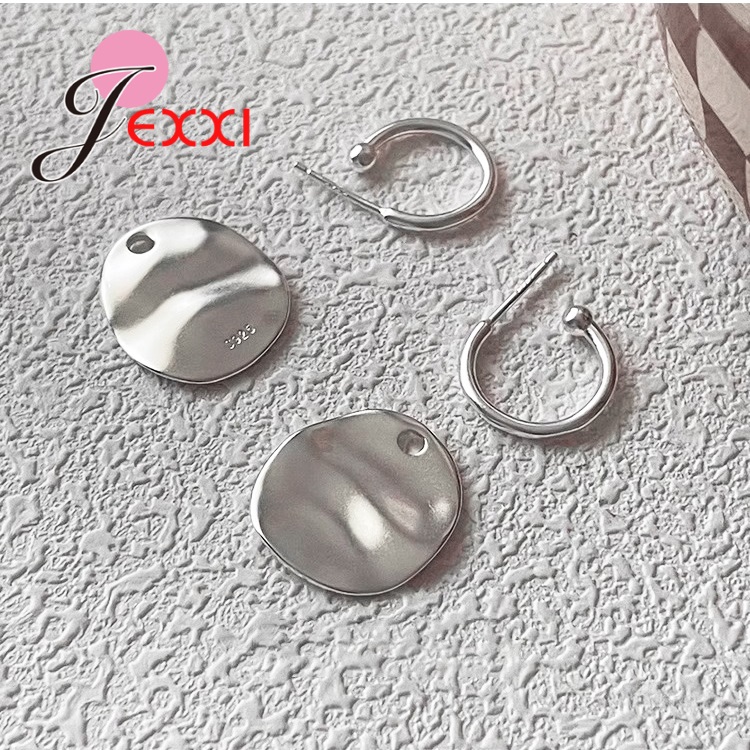 أقراط دائرية ذات ملمس معدني غي - مراجعة Statement Earrings Oversized وسعره