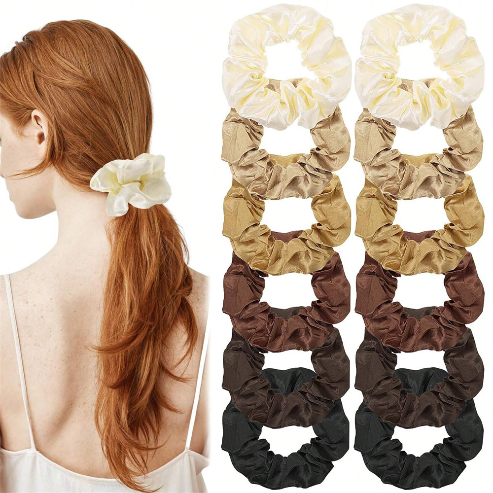 12 قطعة/المجموعة الساتان Scrun - مراجعة Scrunchie Satin Set وسعره