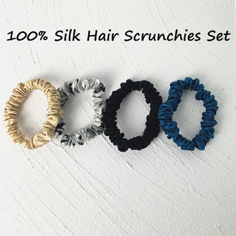 3 قطعة 100% الحرير الحقيقي الش - مراجعة Scrunchie Satin Set وسعره