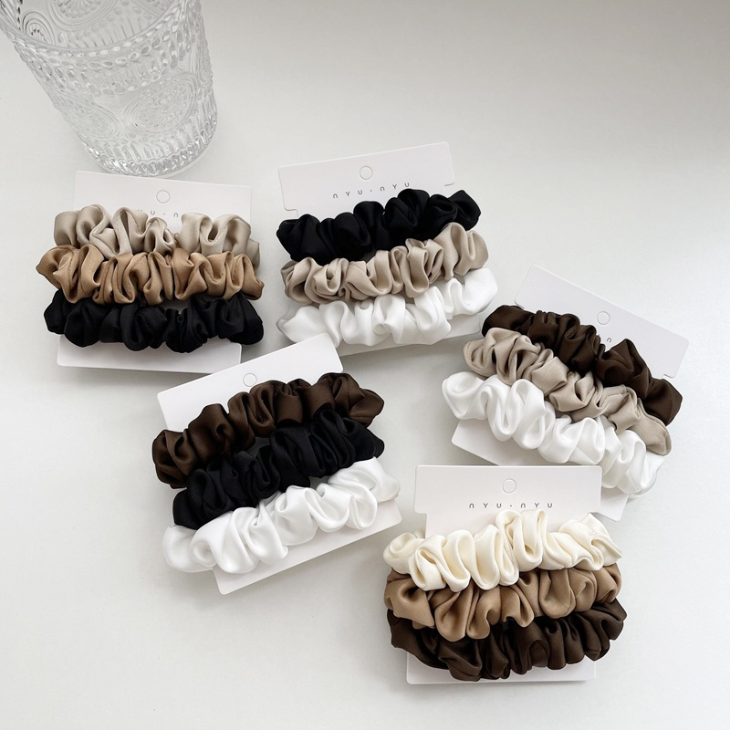 3 قطعة/المجموعة ستان توك شعر م - مراجعة Scrunchie Satin Set وسعره