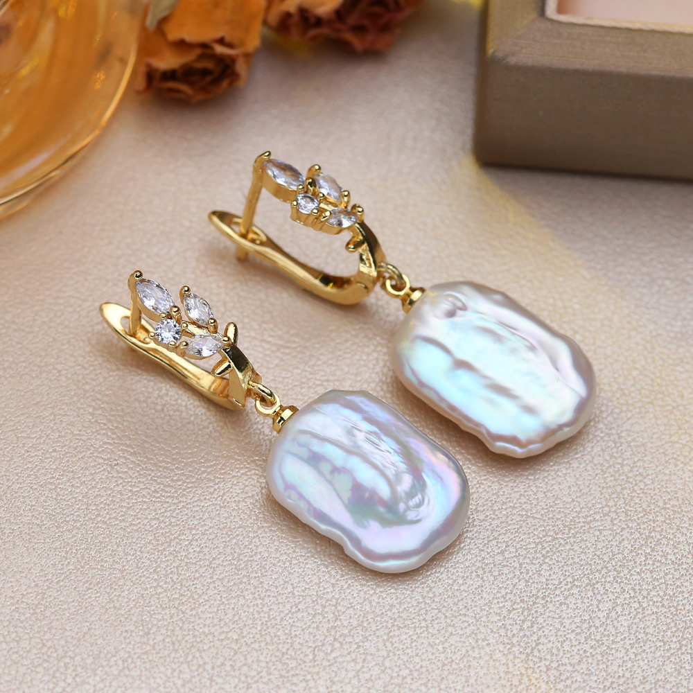 أقراط طويلة من اللؤلؤ الطبيعي  - مراجعة Statement Earrings Oversized وسعره